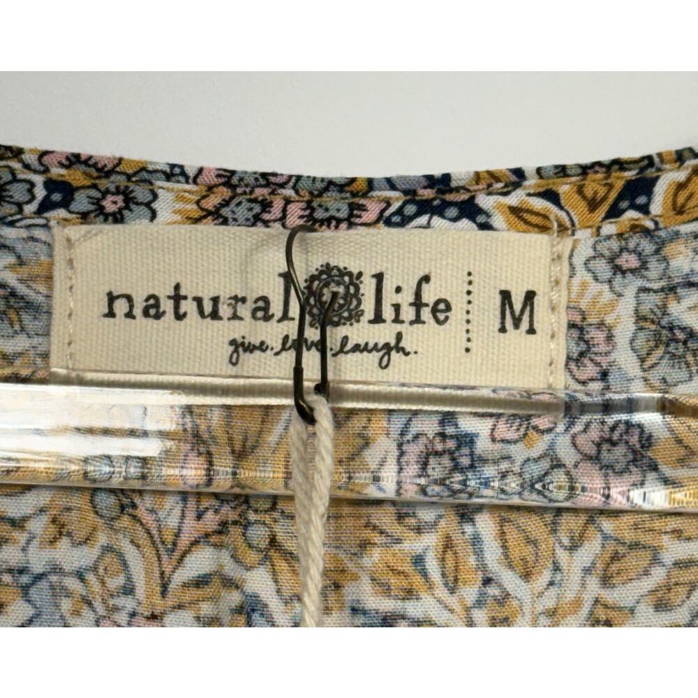 NWT Natural Life Blue Yellow Floral Christine Maxi Dress Sleeveless Comfort Sz M - Picture 3 of 12